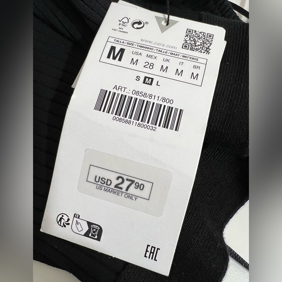 Zara Black Cut Out Ribbed Bodysuit Size Medium - Picture 9 of 11